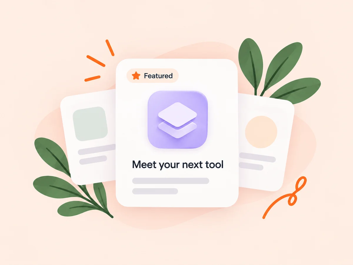 Illustration of a featured product card standing out in a SaaS directory