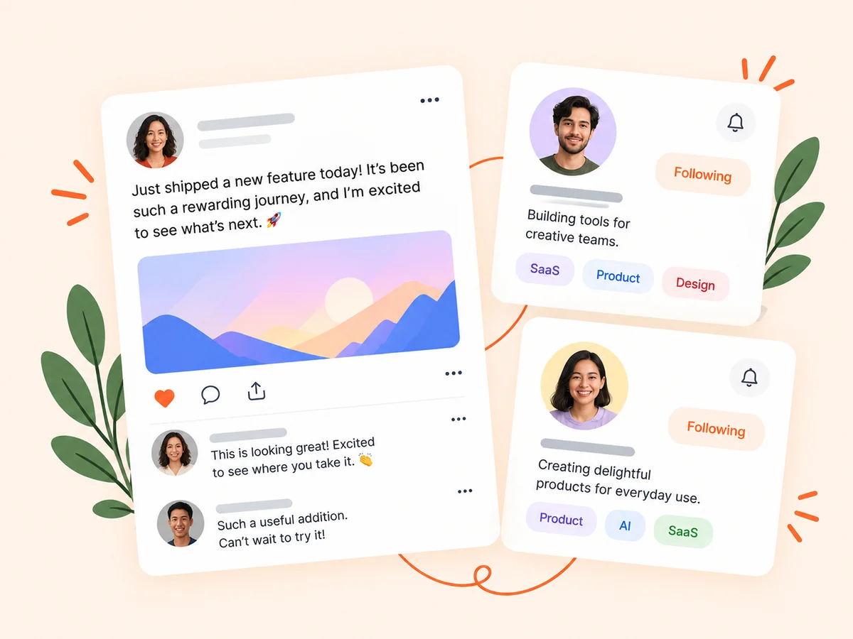 Illustration of followed founders and product updates
